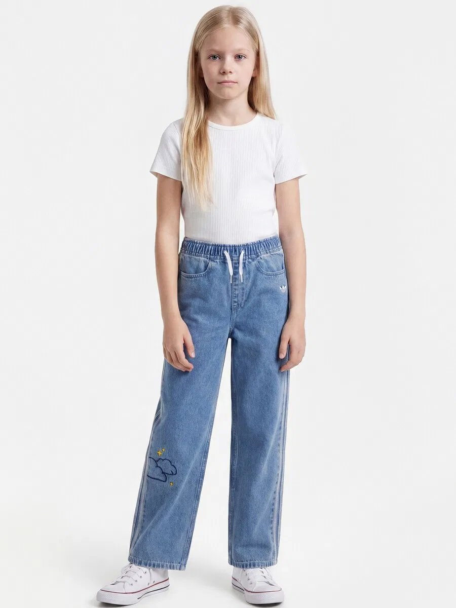 Джинсы ADIDAS ORIGINALS Regular Jeans 'CARE BEARS LOOSE DENIM' в синем и темно-синем цвете — фото 2
