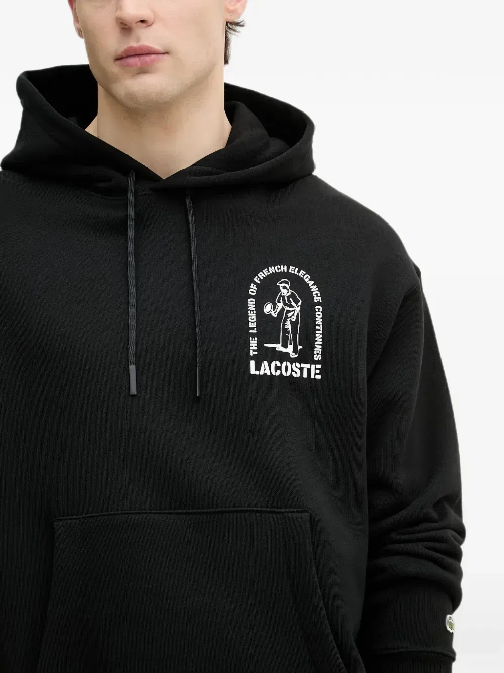 Худи с графическим принтом Lacoste, черный — фото 4