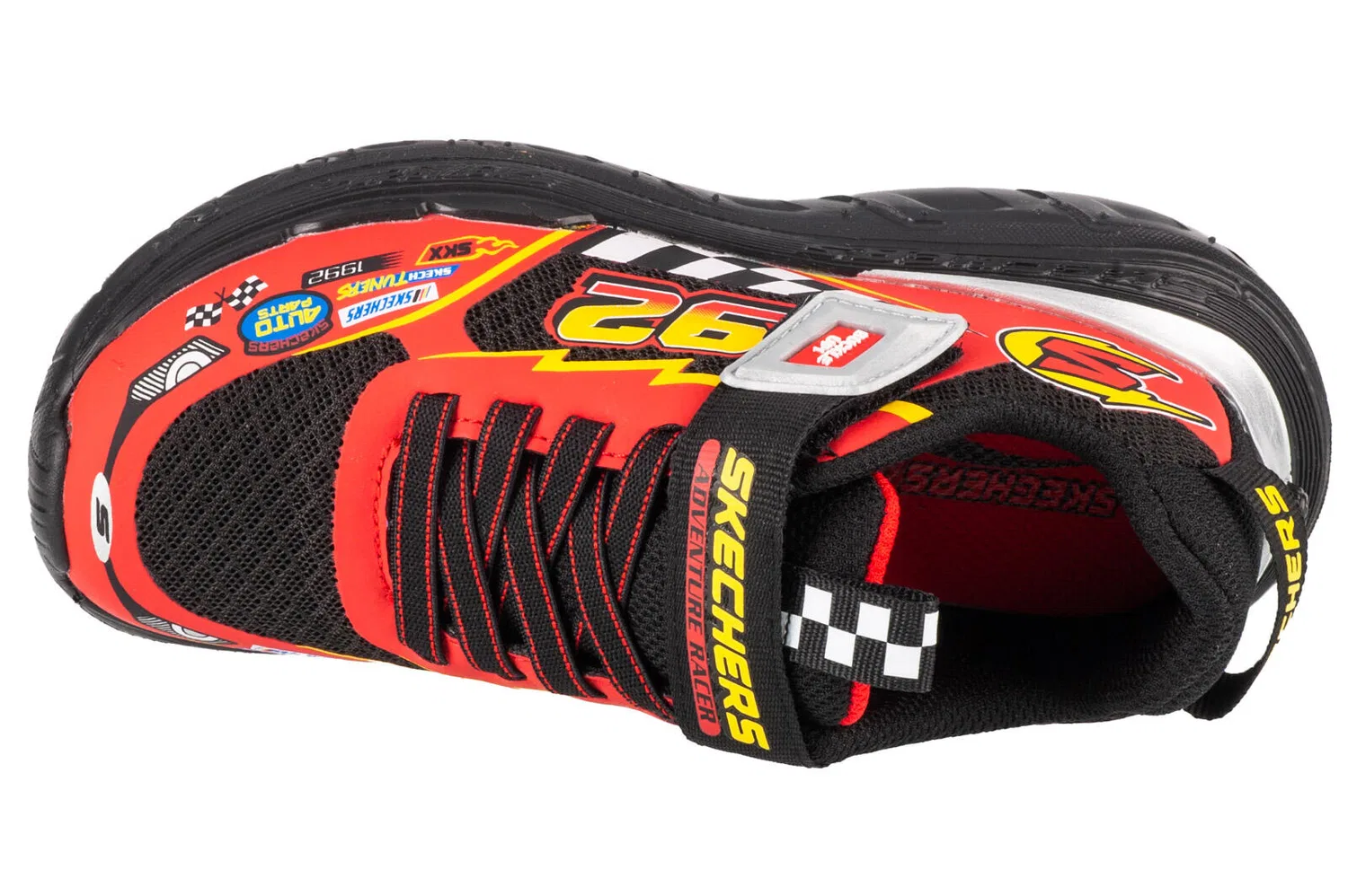 Детские кроссовки для мальчиков с принтом SKECH TRACKS Skechers, Schwarz Rot — фото 3