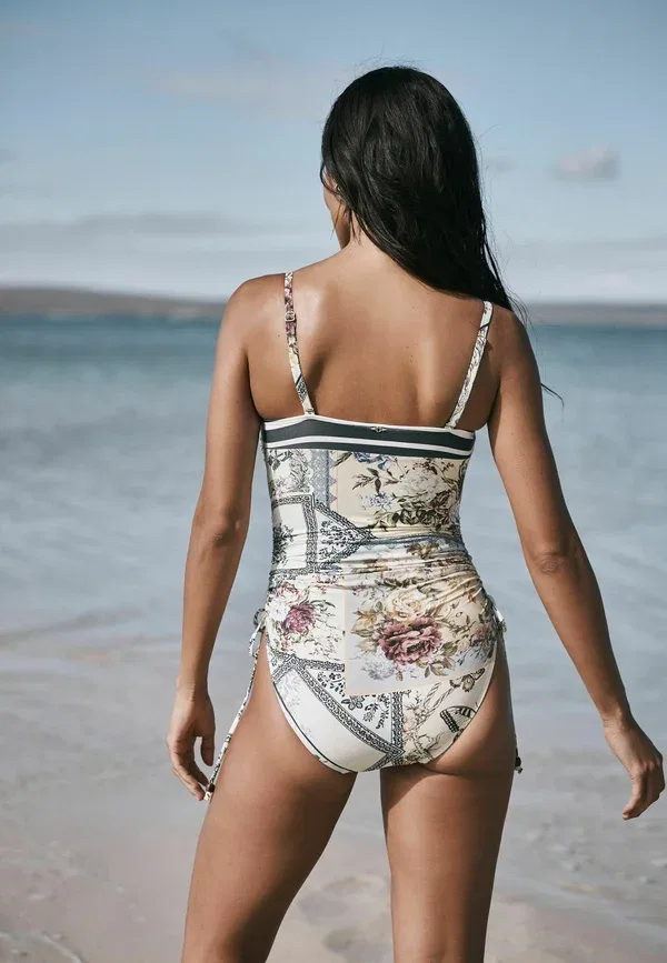 Купальник с принтом Swimsuit Next, Cream Yellow Vintage Floral, желтый — фото 2