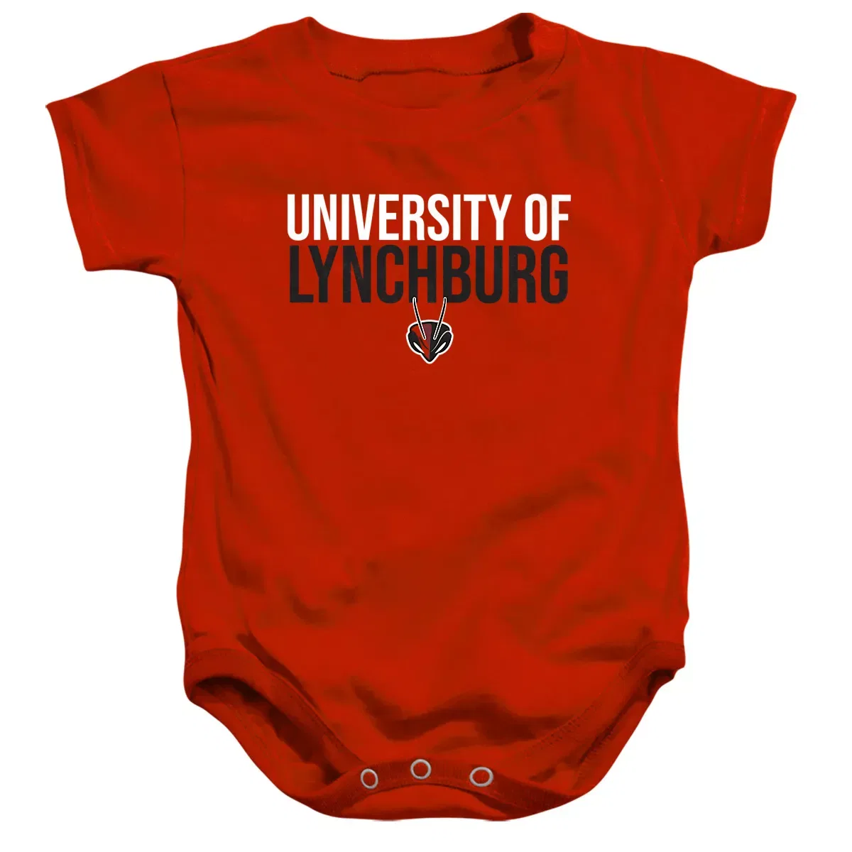 Детский боди-комбинезон с коротким рукавом с принтом University Of Lynchburg Stacked Infant Snap Suit NCAA, Red