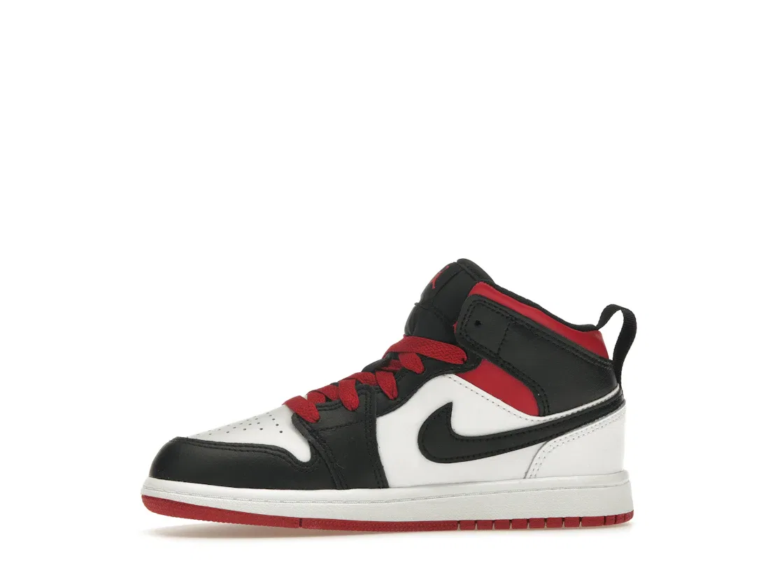 Детские кроссовки с принтом Jordan 1 Mid Jordan, White/Black/Gym Red — фото 3