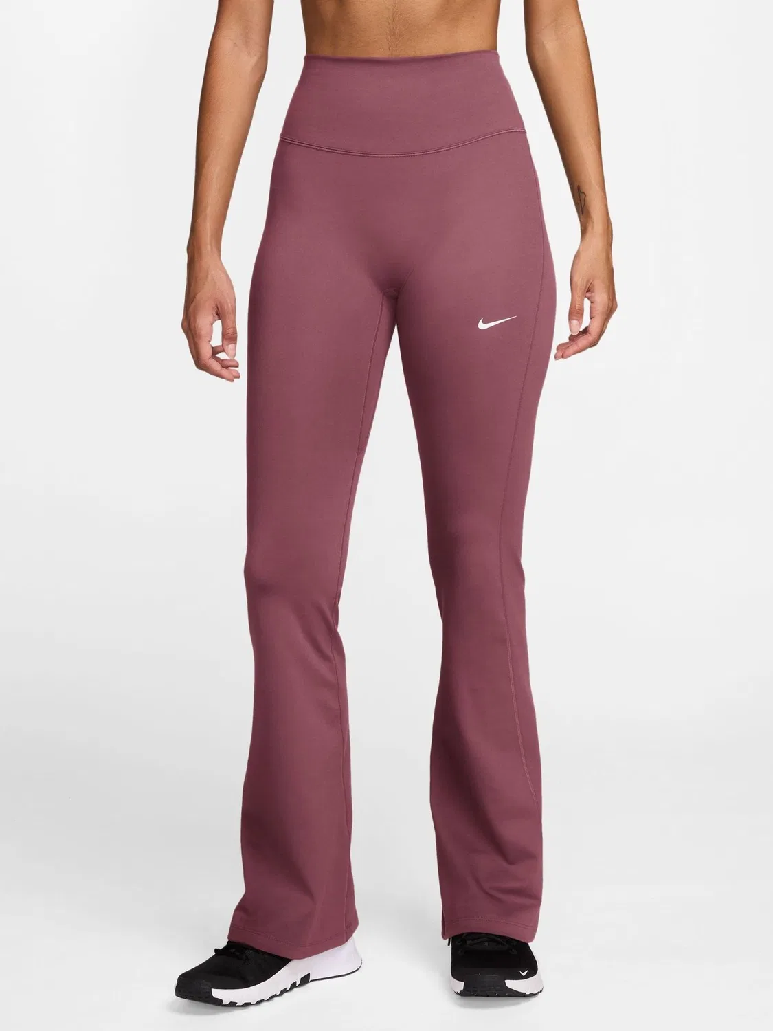 Леггинсы спортивные Nike One High-Waisted Flared, дымчато-розовый