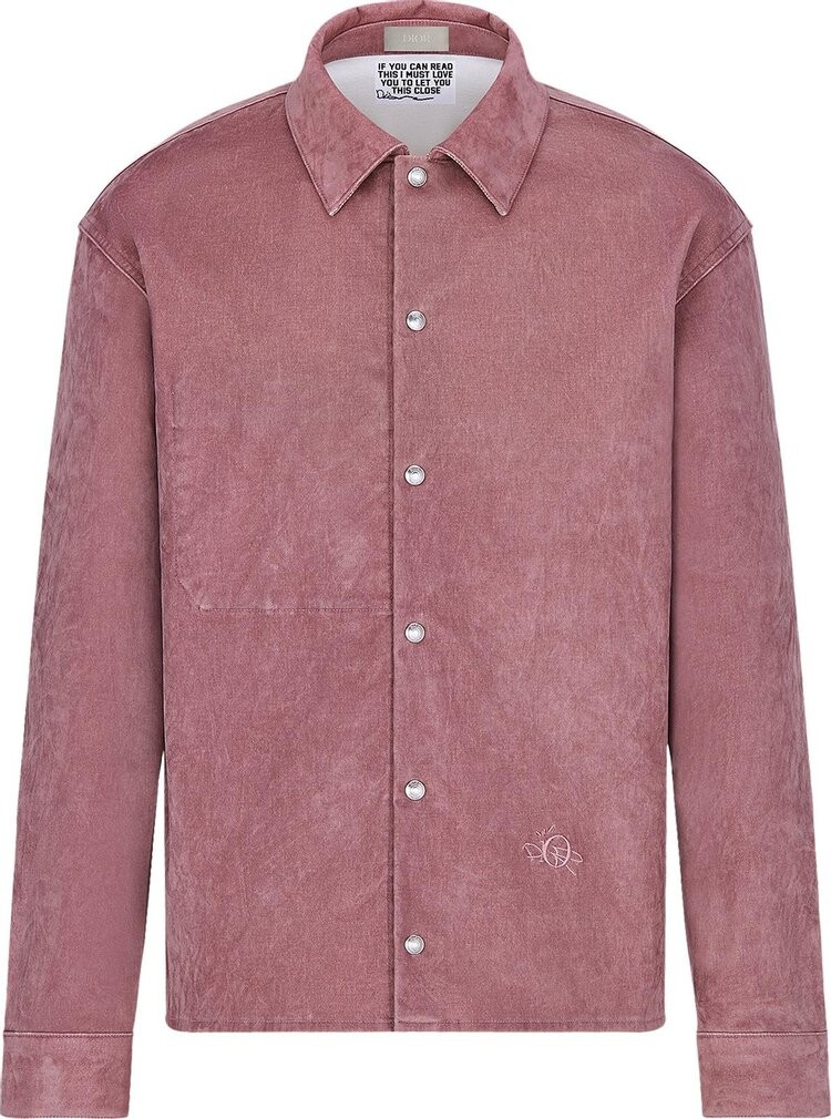 

Рубашка Dior x Cactus Jack Oversized Overshirt 'Dark Pink', розовый