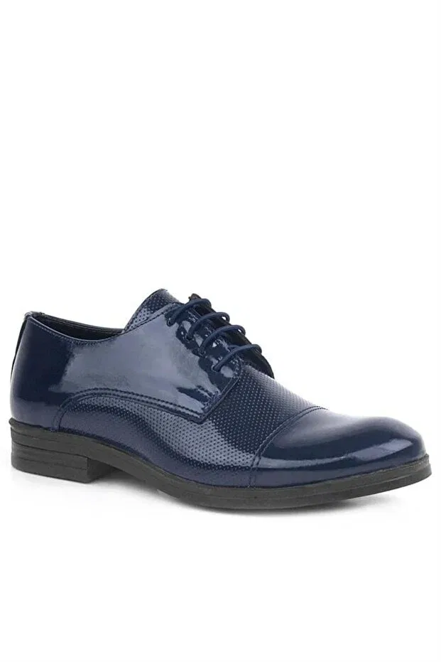 Детские туфли для мальчиков с блок-каблуком Rakerplus, Navy Blue — фото 2