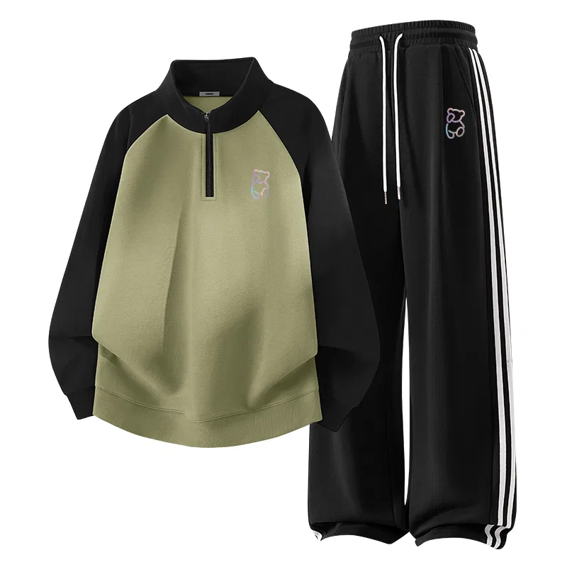 Детский комплект свитшотов MINISO, Цвет Palm Green/Black