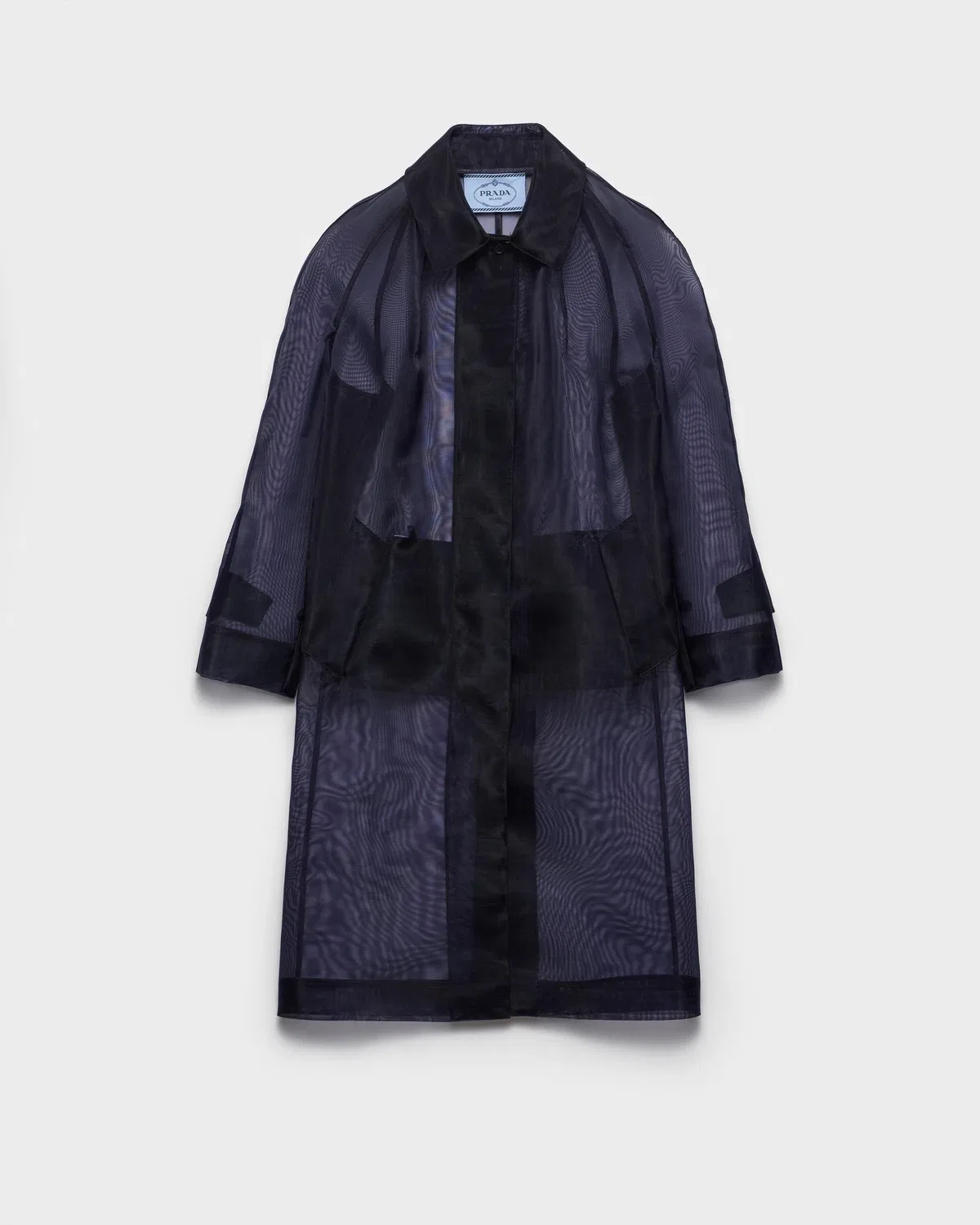 Пальто двубортное прямого кроя Prada, синий