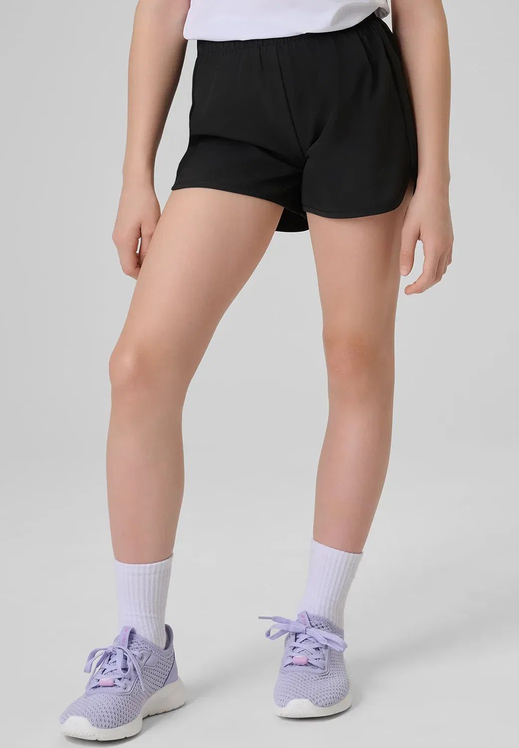 Komplet sportowy na wf (koszulka+spodenki+worek) dziewczęcy - спортивные шорты 4F, White/Black — фото 4