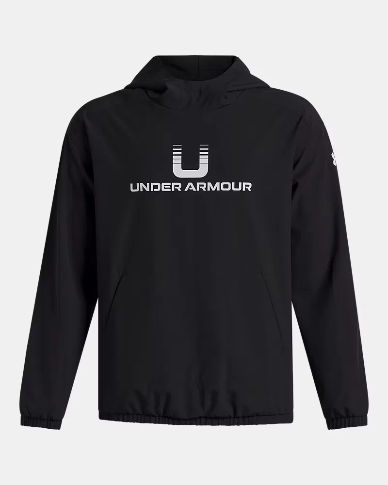 Детский пуловер водоотталкивающий с четырехсторонней растяжимостью UA Unstoppable Woven UnderArmour, Black/White