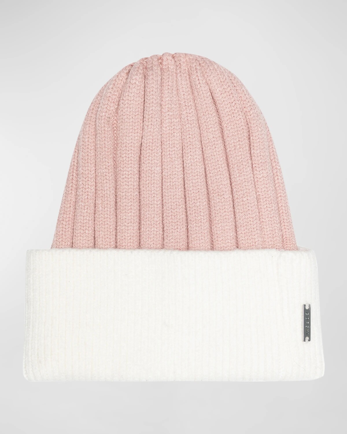 

Двухцветная шапка ребристой вязки Gorski, цвет White Pink