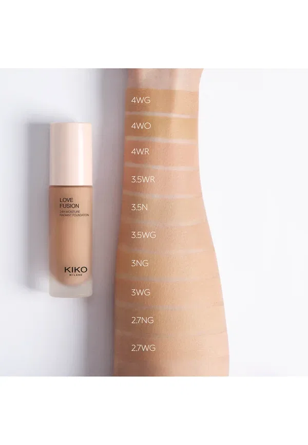 Тональный крем Love Fusion 24h Moisture Radiant Foundation - тональный крем 30 мл Kiko Milano, цвет 3.5 warm rose — фото 4