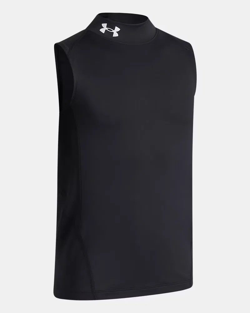 Майка-базовый слой для мальчиков с вентиляционными вставками HeatGear Mock UnderArmour, Black/White — фото 3