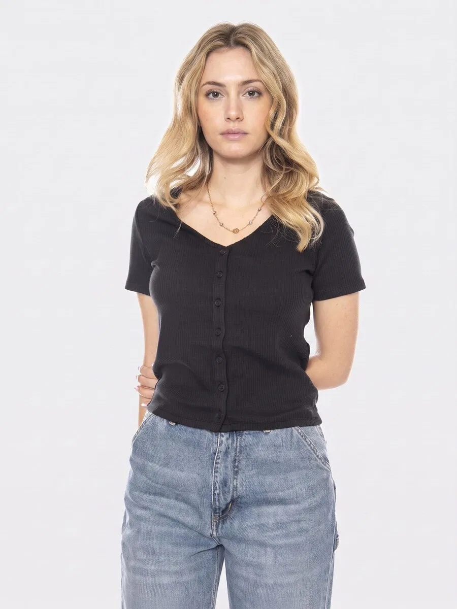 Женская черная футболка черного цвета LEVI'S