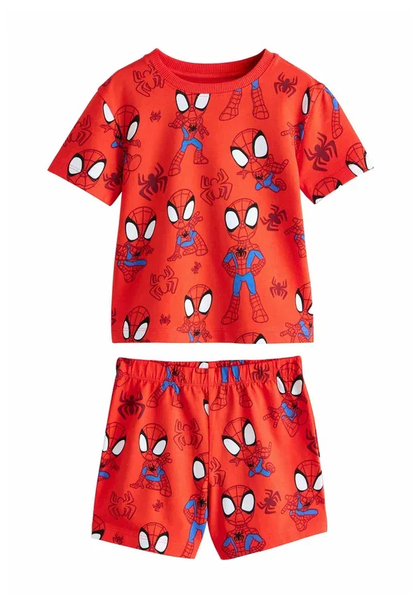 Комплект пижам из 3 штук, хлопок, Regular fit - spidey and friends short pyjamas 3 pack set, Next, navy, red, красный/темно-синий — фото 3
