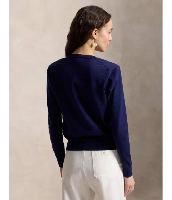 Женский кардиган классического кроя Polo Ralph Lauren, Blu Marino — фото 3