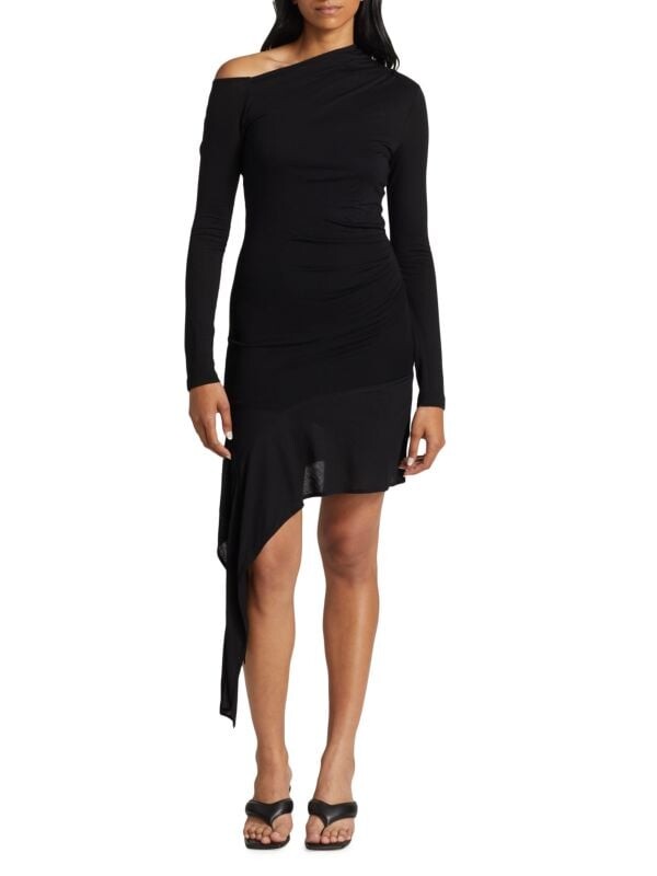 

Асимметричное мини-платье scala с драпировкой Helmut Lang Black
