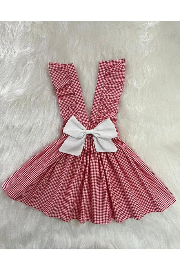 Детское платье-сарафан на бретелях с воланами Party Eylülce Butik, Red