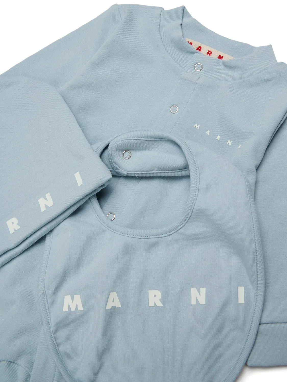 Комплект из трех ромперов с логотипом Marni Kids, синий — фото 3