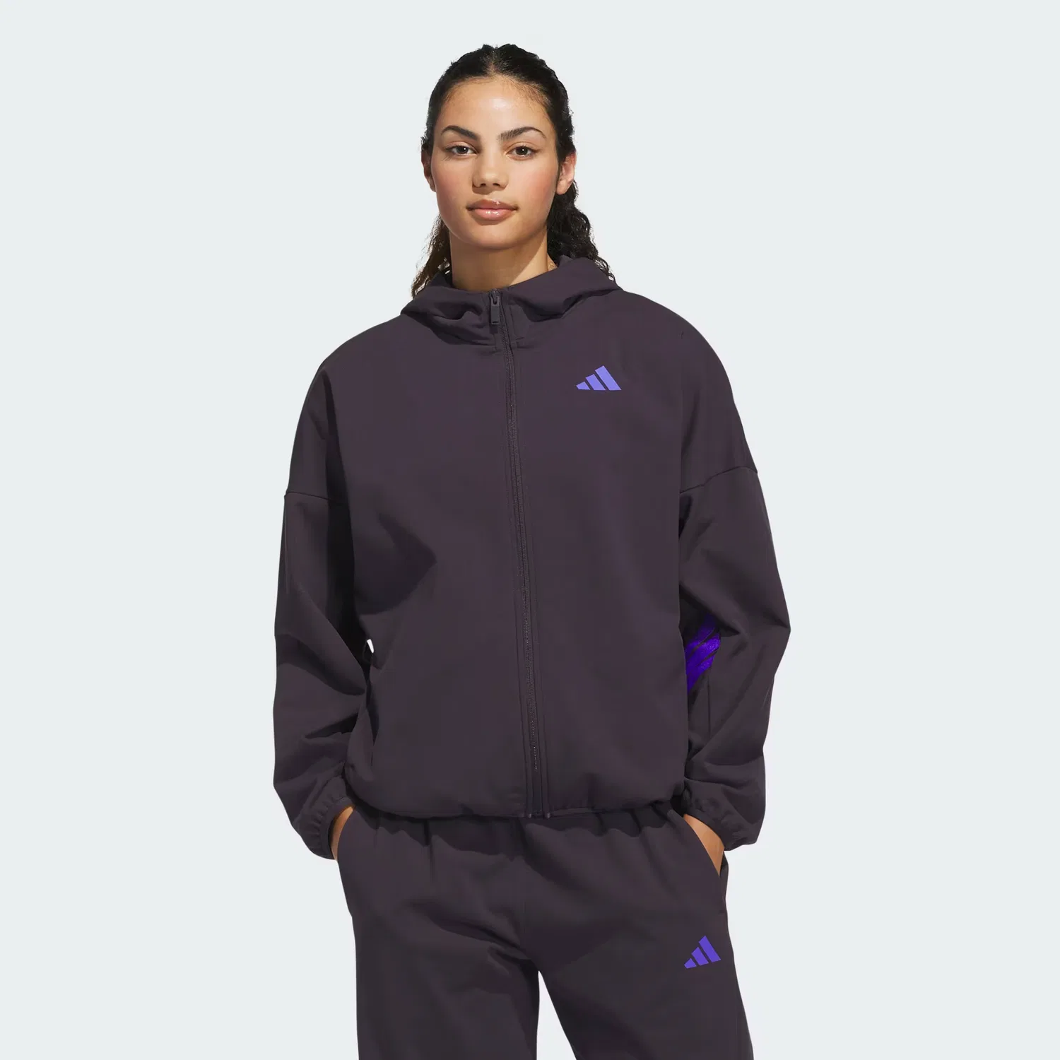 Женское худи на молнии с капюшоном Crazy Warm Fleece Adidas Performance, Aurora Black