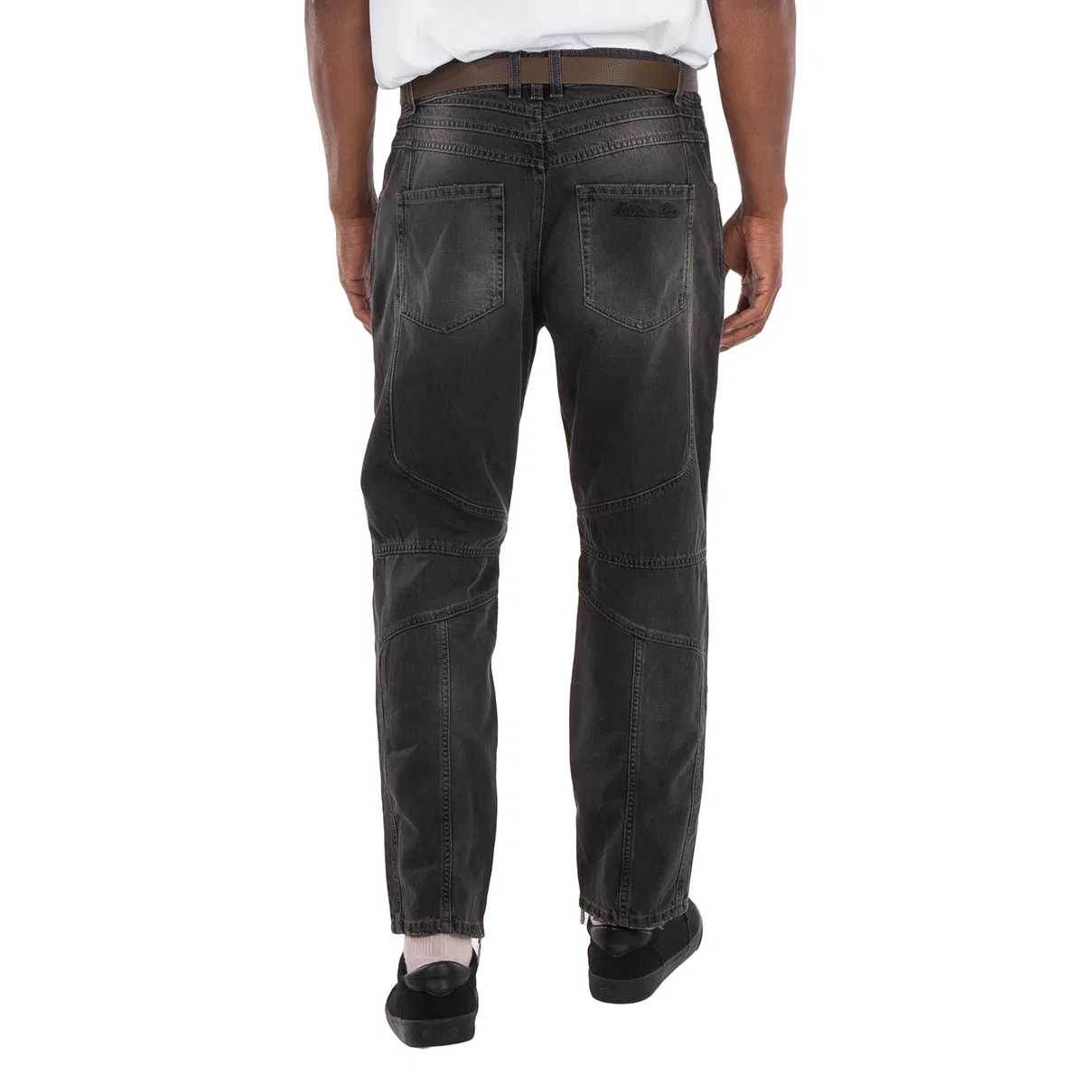 Джинсы-байкер с завышенной талией Biker Mid-Rise Denim Jeans Balmain, Black — фото 3