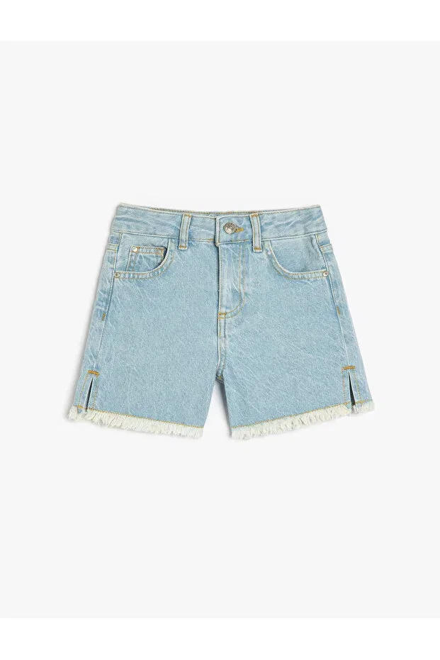 Детские шорты для девочек джинсовые Basic Koton, Light Blue — фото 3