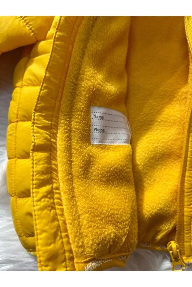 Детское зимнее пальто для девочек с капюшоном Basics Mayakids, Yellow — фото 3