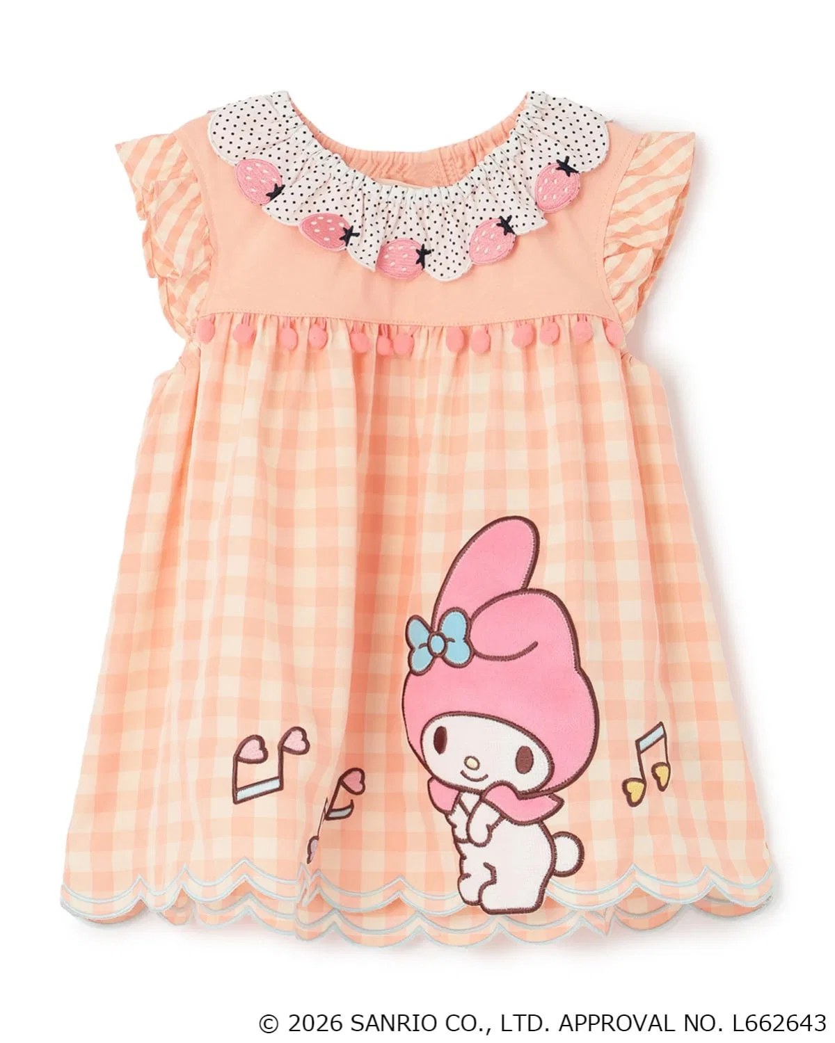 Детская туника без рукавов с вышивкой Sanrio My Melody/Кuromi baby cheer, Pink — фото 4