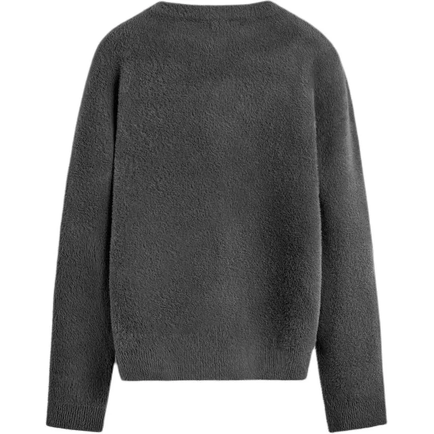 Мужской свитер с круглым вырезом, серый, ZARA, Gray — фото 3