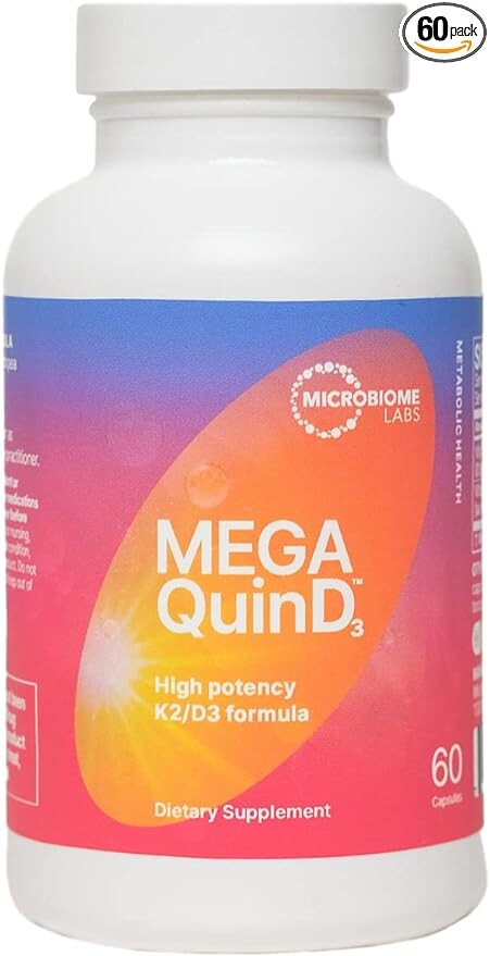 

Microbiome Labs MegaQuinD3 — высокоэффективная добавка витамина D3 + K2 для ежедневного использования — 60 капсул