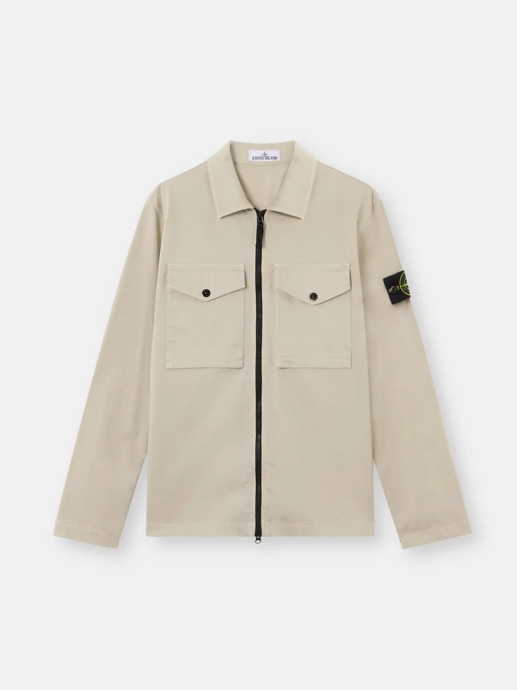 Мужская рубашка-куртка Stone Island Regular-fit Zip-up With Chest Pockets, песочный — фото 2