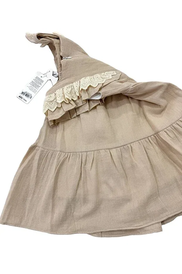 Детское платье для девочек хлопковое Esterella, Beige — фото 4