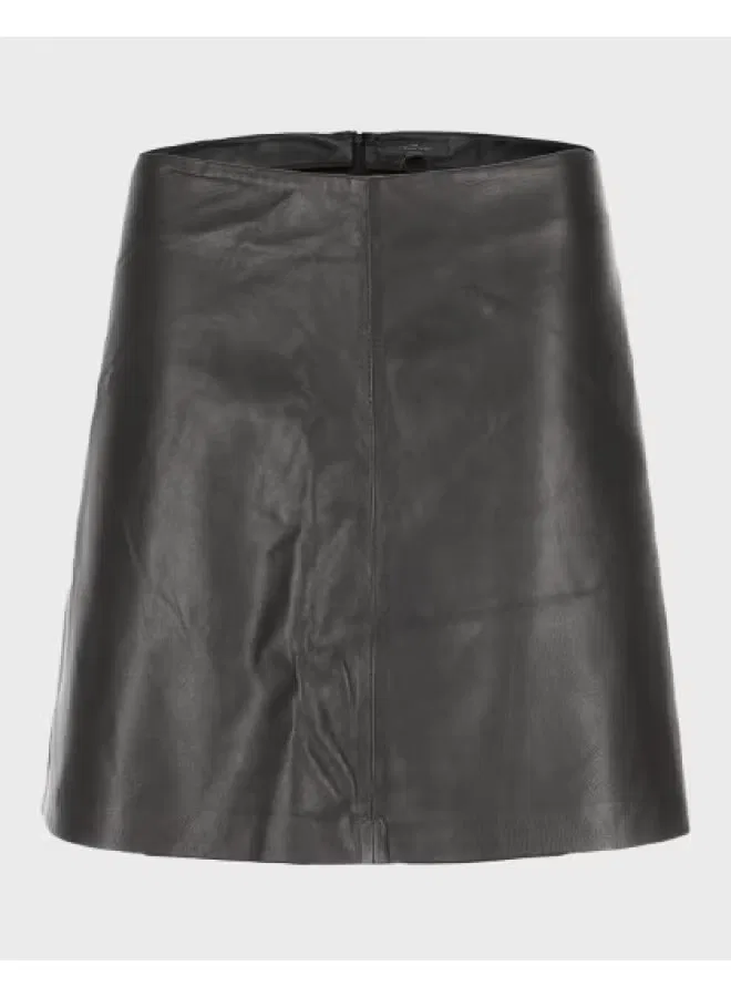 Юбка-трапеция мини мягкая однотонная Zara, черный