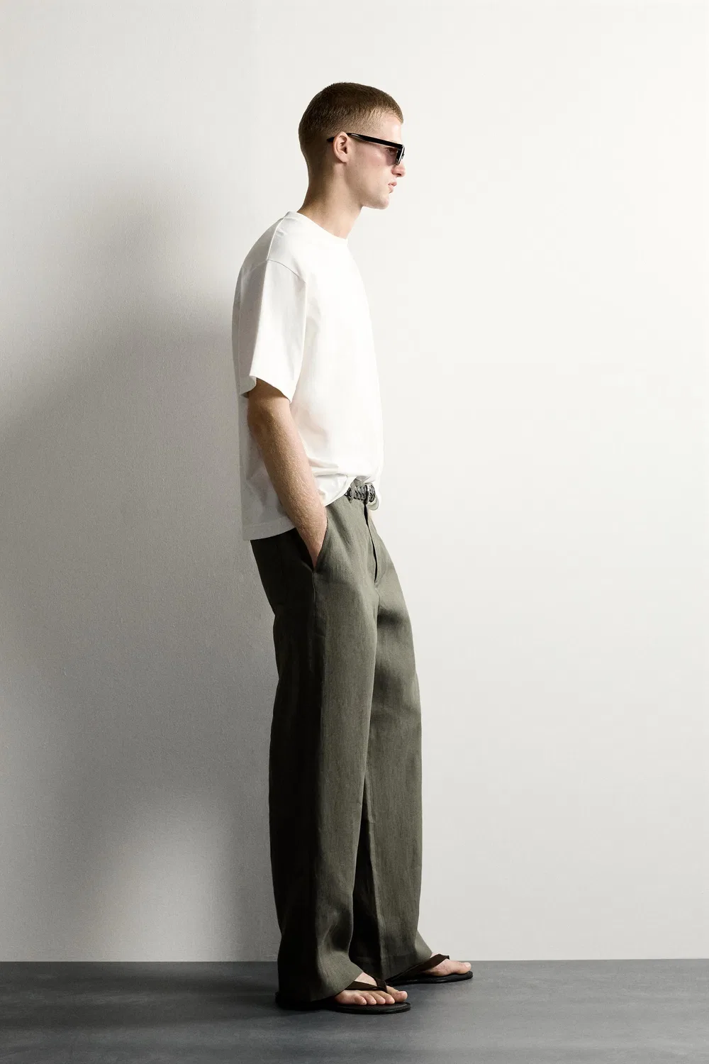 Футболка свободного кроя с контрастным принтом. ZARA, Ecru — фото 4