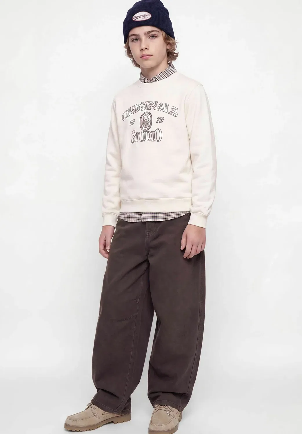 Брюки для мальчиков - свободный крой, джинсы Jack & Jones Junior, Ganache — фото 4