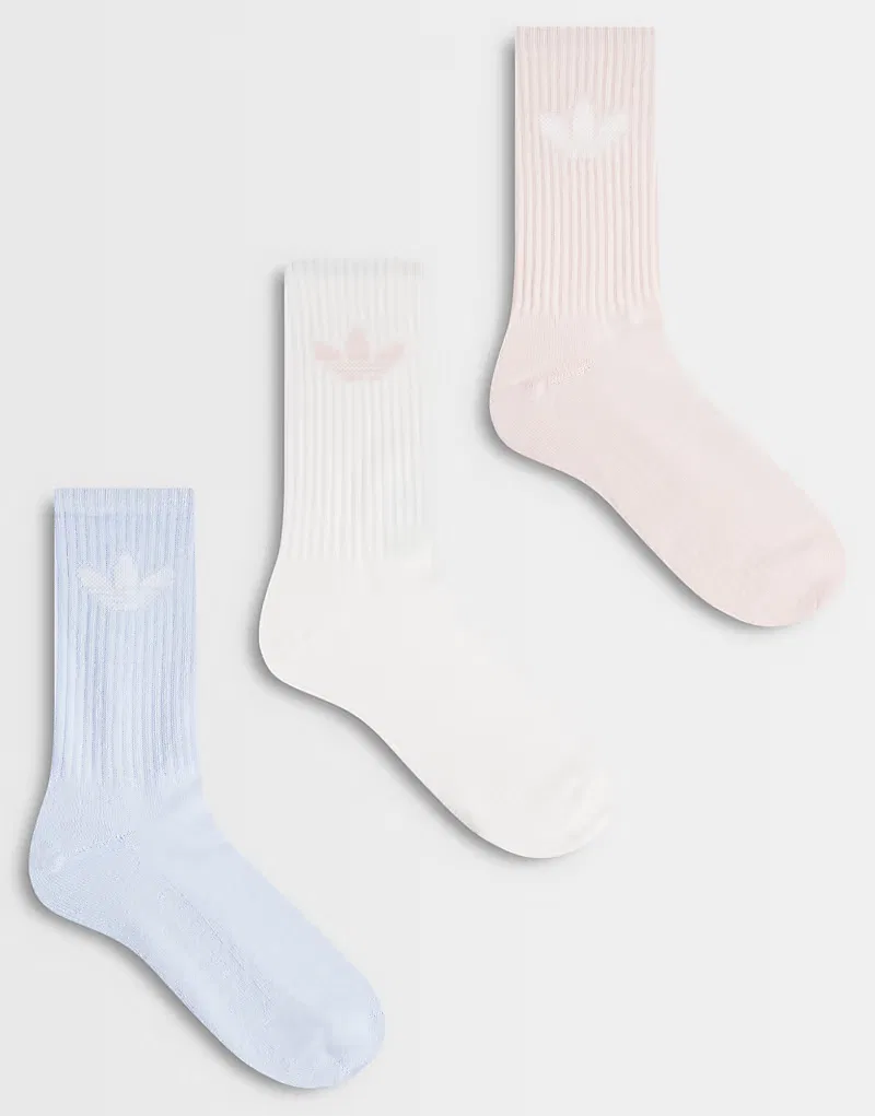 Носки высокие Trefoil 3 шт Adidas Originals, пастельный