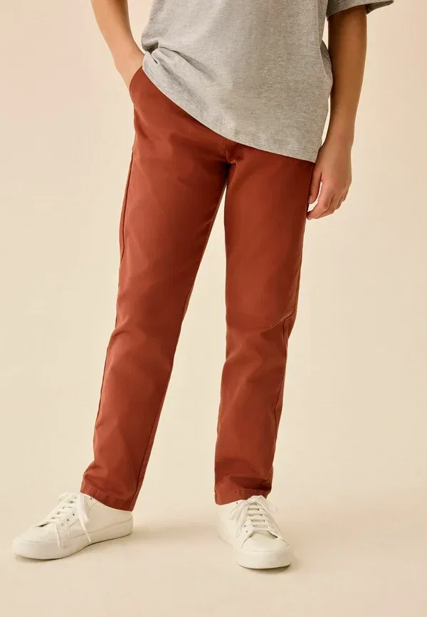 Брюки из хлопка с эластаном Stretch chino trousers Next, Rust Brown, коричневый — фото 2