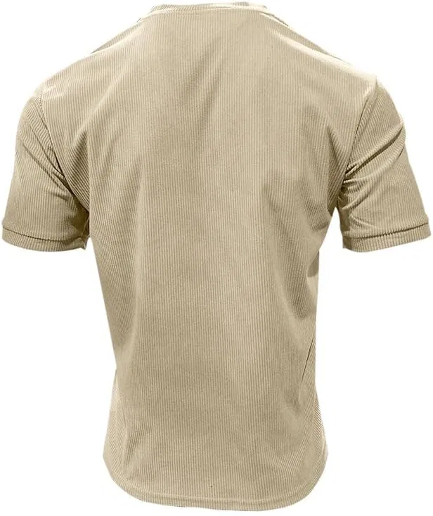 Мужская спортивная футболка с V-образным вырезом Slim Fit, Khaki — фото 3