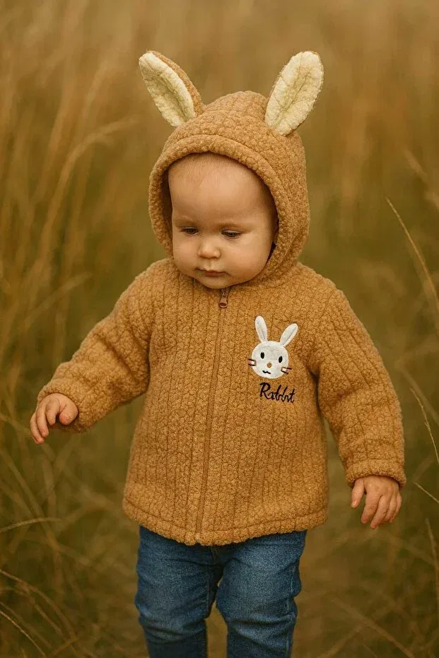 Детский кардиган с принтом Crocodile Patterned Aden Kids, Square Rabbit Coffee