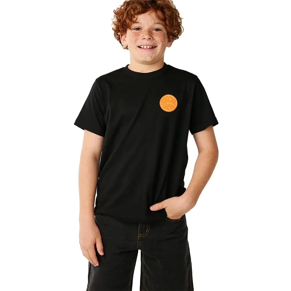 Детская футболка с принтом Streamline Chest Logo Rip curl, Black — фото 4