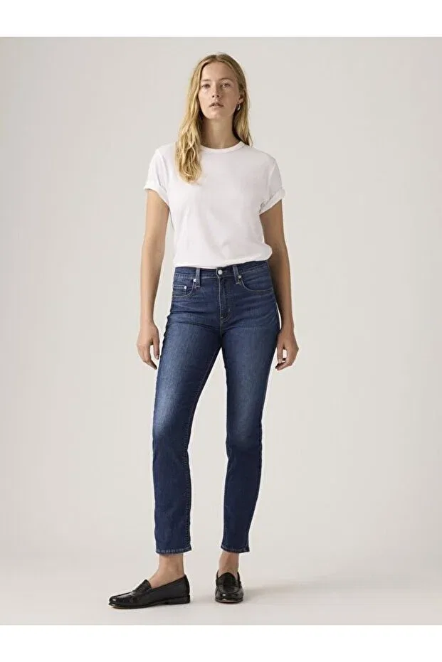 Женские джинсы прямого кроя 724 high rise straight lightweight women's jean pants - what else cool Levi'S, Dark Indigo - Worn In
