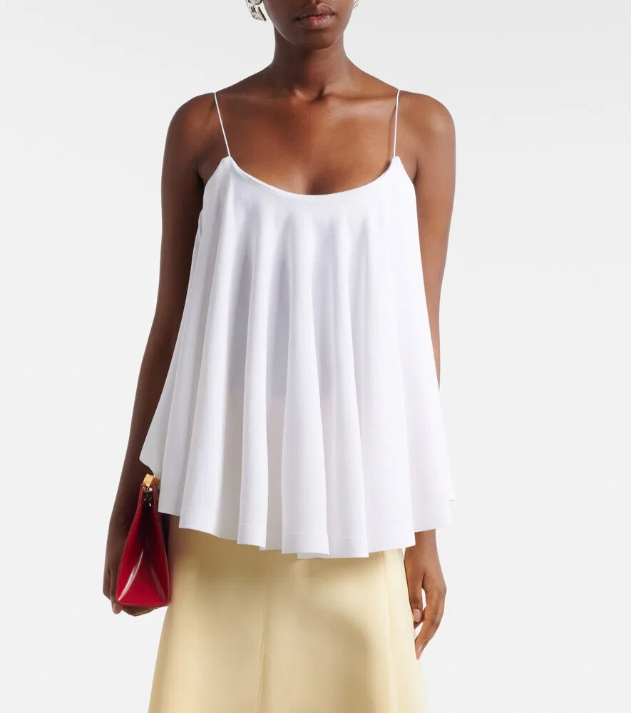 Вуалевая трикотажная майка с открытой спиной Jacquemus, белый — фото 2