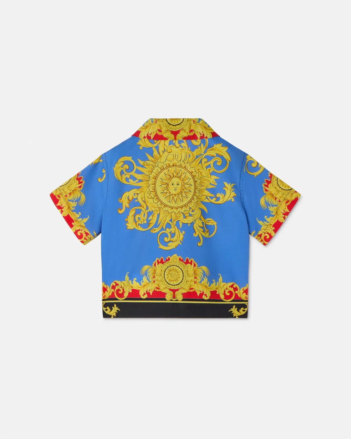 Рубашка из поплина с принтом для малышей VERSACE, синий — фото 3
