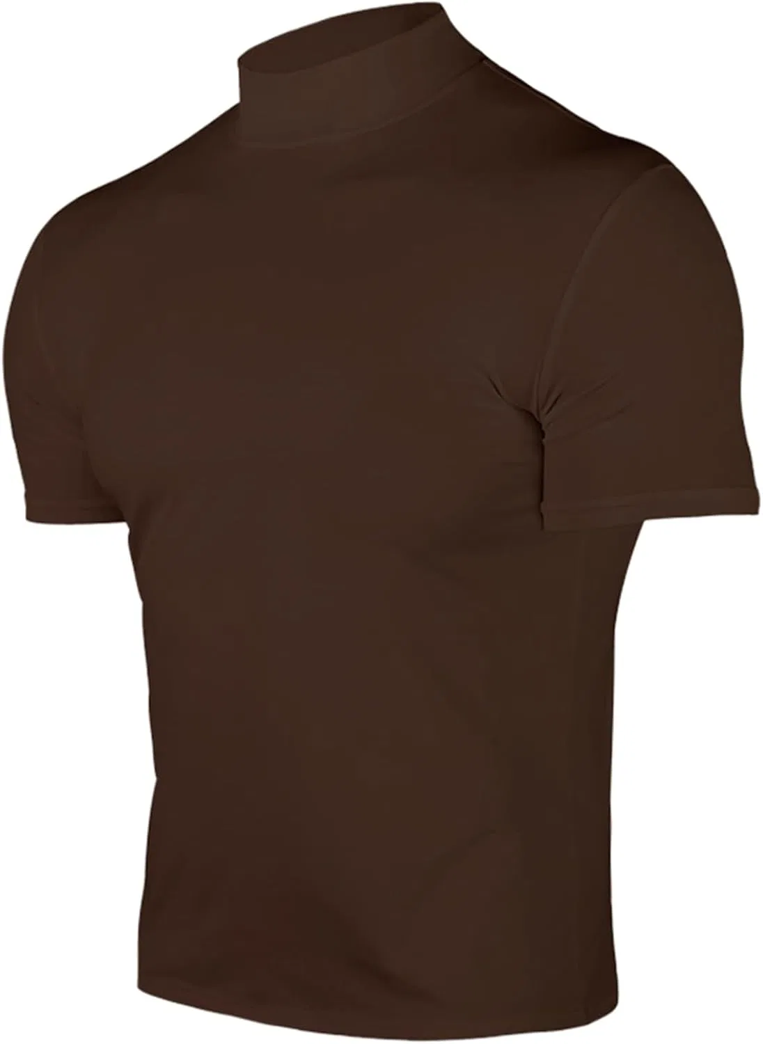 Мужская компрессионная футболка с воротником-стойкой Mens Shirts-0203, Brown — фото 4