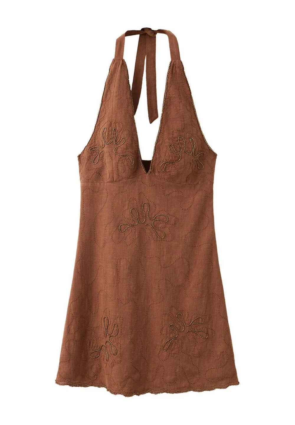 Подростковое повседневное платье Mango Kids, Brown — фото 4