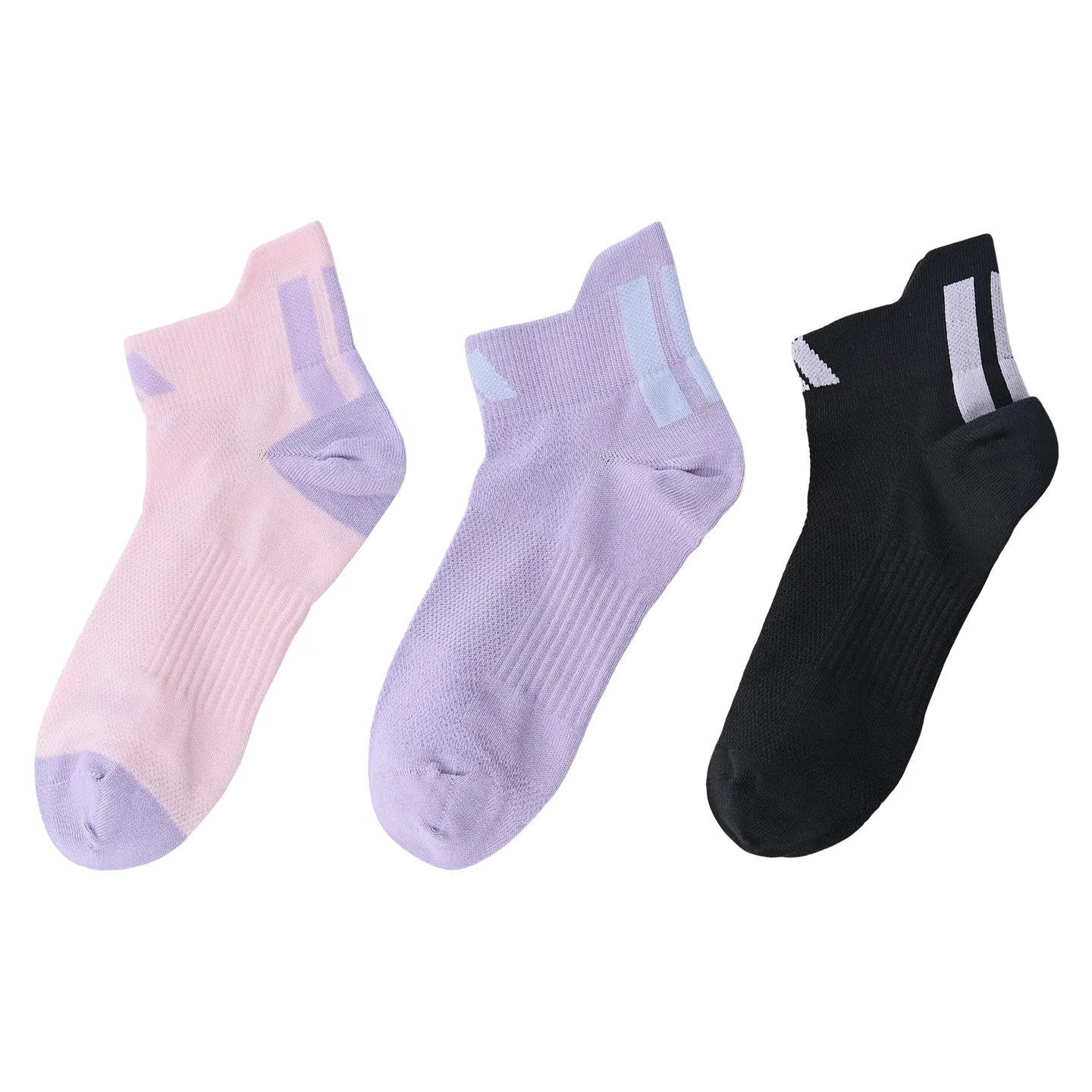 Детские носки спортивные, 3 пары, Adidas, Pink Purple Black