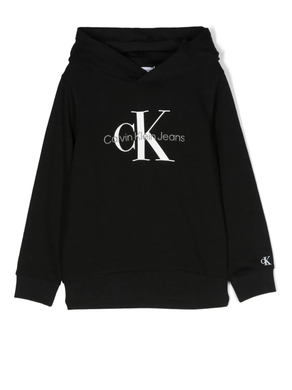 Хлопковое худи с логотипом Calvin Klein, черный