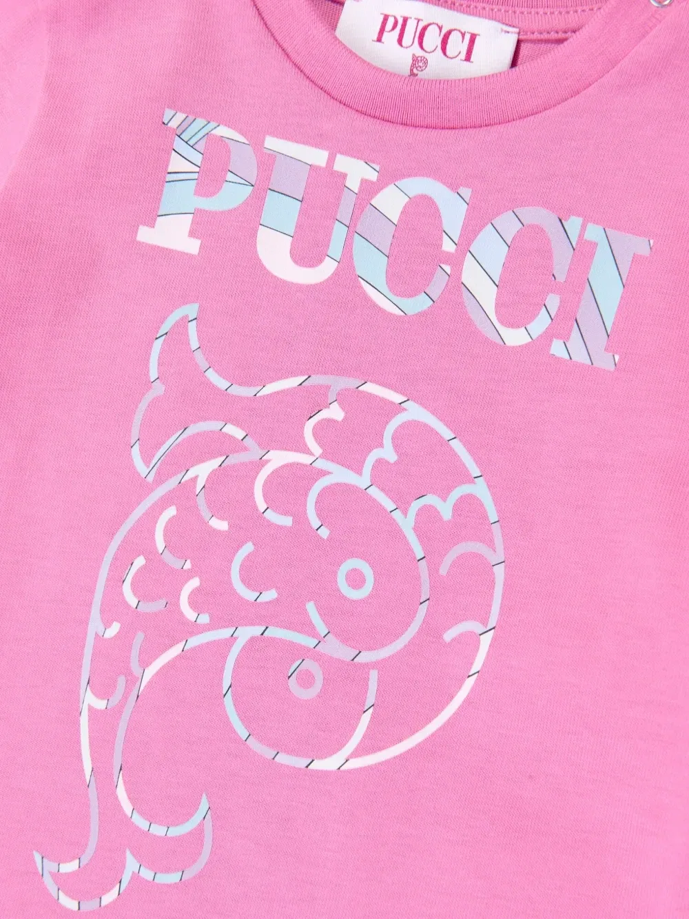 Футболка с логотипом Pesci-print PUCCI Junior, розовый — фото 4