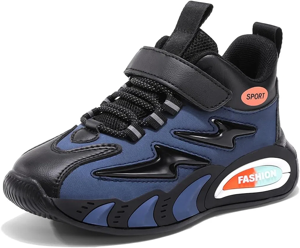 Детские кроссовки для мальчиков и девочек с дышащим верхом XKOWUO, Black Blue