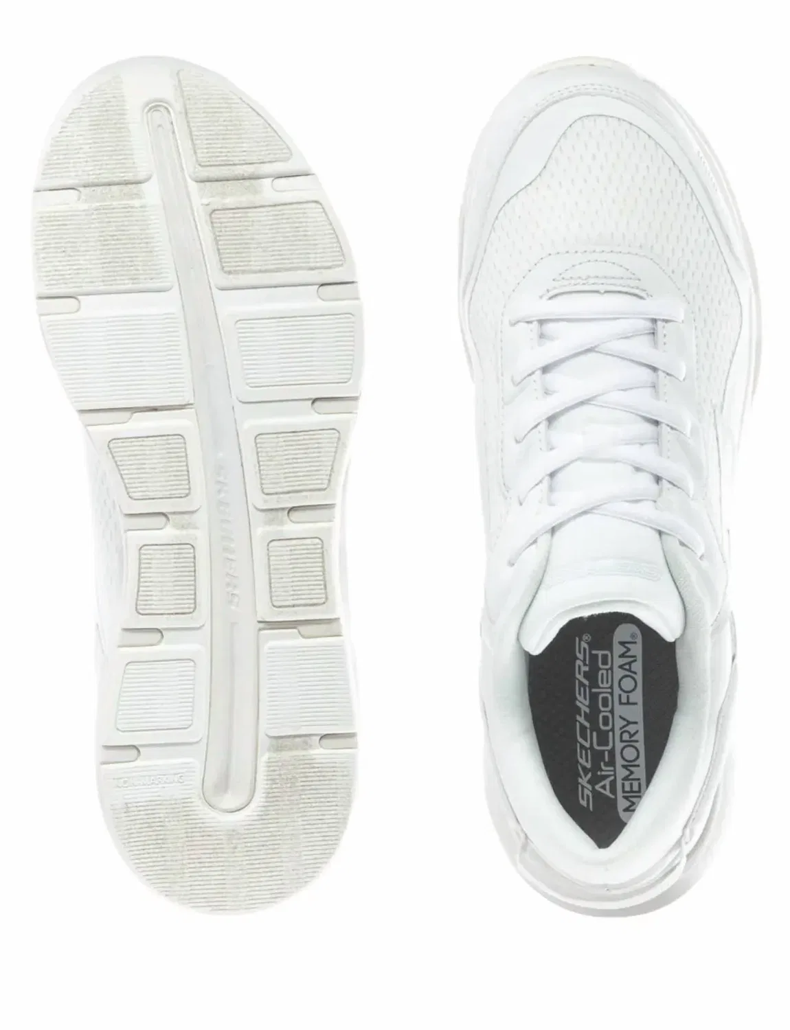 Детские кроссовки на шнуровке с амортизирующей подошвой Glide Step Skechers, White — фото 4