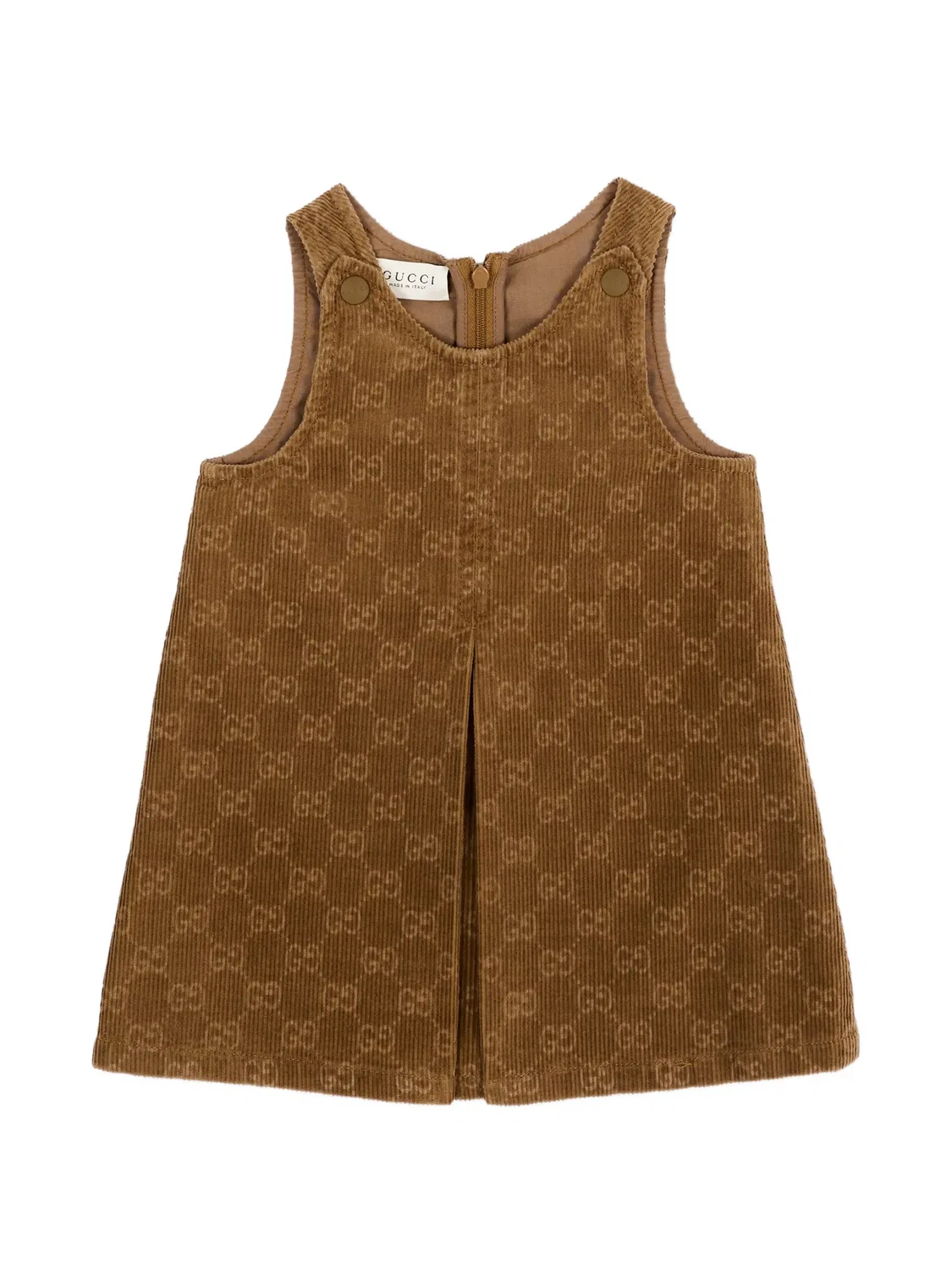 Вельветовое платье с монограммой GG Gucci Kids, коричневый
